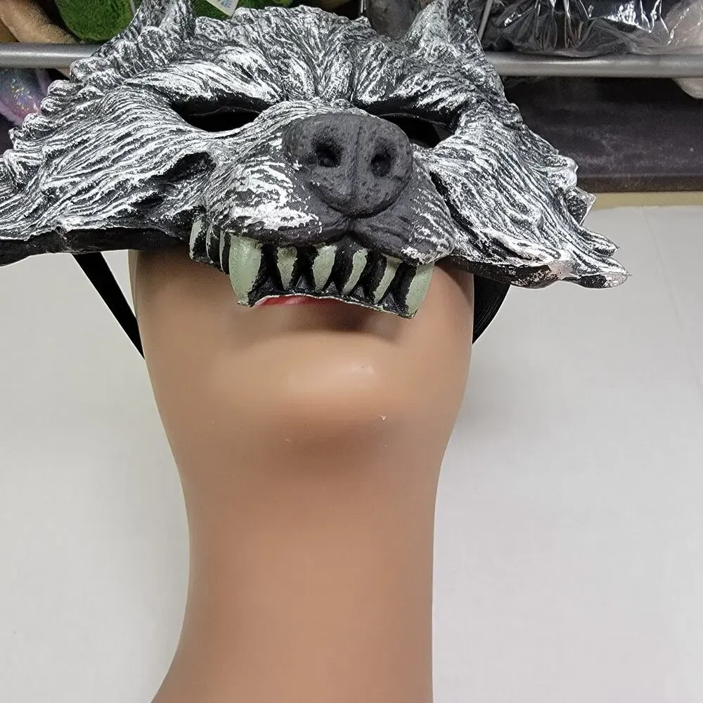 3D Half Face Werewolf Masquerade Rubber Mask